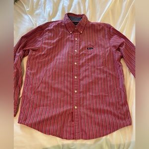 Chaps button down size large red stripe men’s shirt